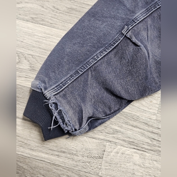 Vintage 90s Carhartt J14 MDT Faded Blue Santa Fe Canvas Quilt Lined Jacket XL - Picture 10 of 13